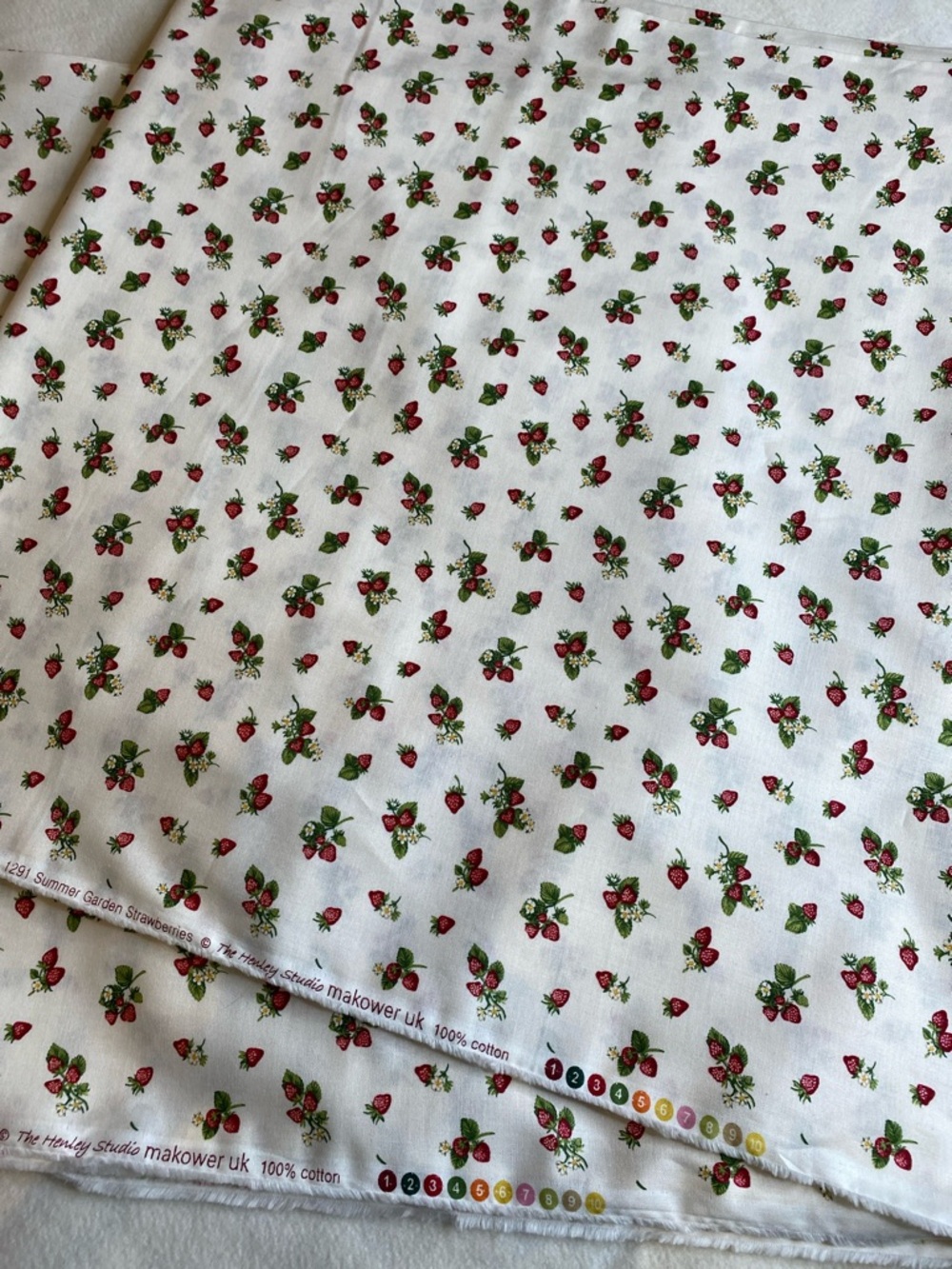 5 yards cotton fabric strawberry Henley studio Makower UK quilting dresses decor
